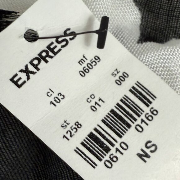 Starry Black White Gradient Scarf By Express Lightweight Colorblock Frayed Hem - Picture 8 of 15